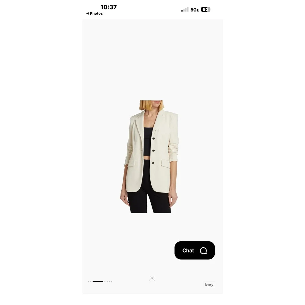 Rag & Bone Cadence Twill Blazer Ivory White Tailored Jacket Size 8 WA22S2115S915